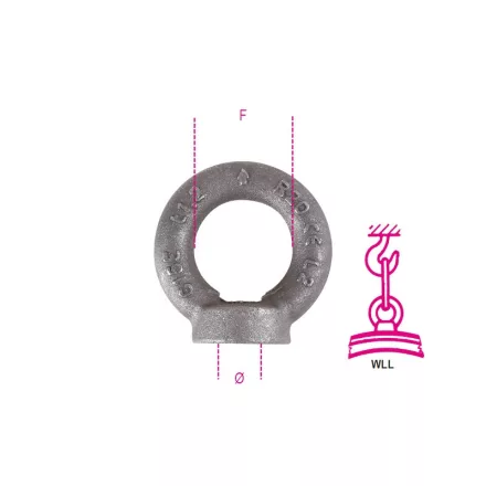 8042EN M27 Emelő gyűrűs anya, fekete