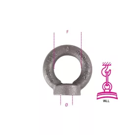 8042EN-K Emelő gyűrűs anya, fekete