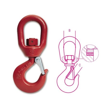 8065SC terhelés alatt forgó emelőhorog, csapágyas szénacél