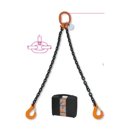 8092 D7-1 rögzítő emelőheveder 2 karos lánc táskában
