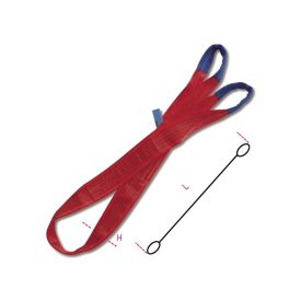   8158 5 t piros emelőheveder kétrétegű, lapos szalag, erősített karikákkal, nagy ellenállású polieszter (PES)