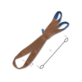   8159 6-T6 6 t barna emelőheveder kétrétegű, lapos szalag, erősített karikákkal, nagy ellenállású polieszter (PES)