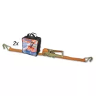 8182 8,5/B2 2 darab 8182 racsnis rögzítőheveder táskában, 8,5 m nagy szakítószilárdságú poliészter szalag, egyhorgos