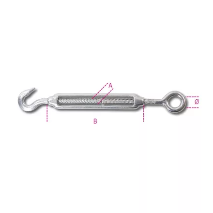 8206 M8 Horgos és szemes feszítőszerelvény AISI 316