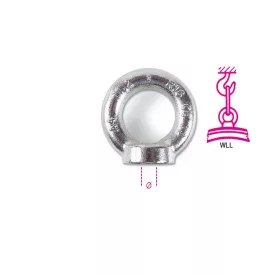   8242F M10 emelő fülescsavar, rozsdamentes acél A4 külső, KOVÁCSOLT