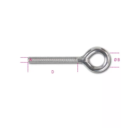 8249 M6 Rögzítő szemescsavar jobbos menettel AISI 316