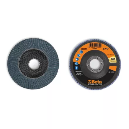 11216A 60 Csiszolótárcsák cirkónium csiszolóvászonnal, üvegszál csiszolótalp, egylamellás kivitel