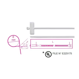   BMBT22025   Keresztben feliratozható kábelkötegelő szalag, 25x8mm, natúr