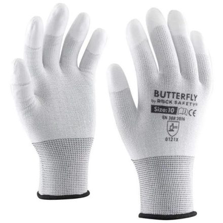Rock safety BUTTERFLY poliészter szerelőkesztyű PU ujjvégmártással