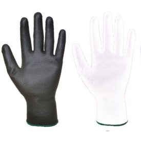   FF BUNTING LIGHT HS-04-003 Kötött PES munkavédelmi kesztyű PU mártott tenyérrel, rugalmas mandzsettával.