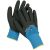MILVUS Bélelt kötött munkavédelmi kesztyű, PE külső réteg, puha akril belsőréteg. 2x mártott nitrillel, homokszórt felületű.