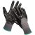 FIELDFARE Kötött munkavédelmi kesztyű, 3/4-ig mártott fekete nitrillel. Rugalmas mandzsetta.