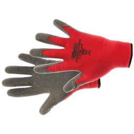   ROCKING RED Kényelmes kötött nylon munkavédelmi kesztyű latex mártással. Varratmentes precíziós kesztyű