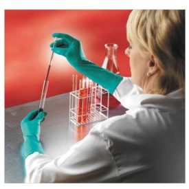   TOUCH N TUFF 92-600 nitril, C0109002199070 nem púderezett, egyszer használatos zöld antisztatikus munkavédelmi kesztyű sodrott széllel. 24 cm.