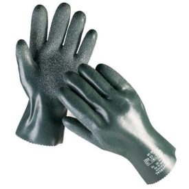   UNIVERSAL érdesített Varrott pamut munkavédelmi kesztyű, nitril/PVC-be mártott, 35cm, tenyéren érdesített.