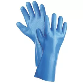   UNIVERSAL érdesített Varrott pamut, nitril/PVC-be mártott munkavédelmi kesztyű, 40cm