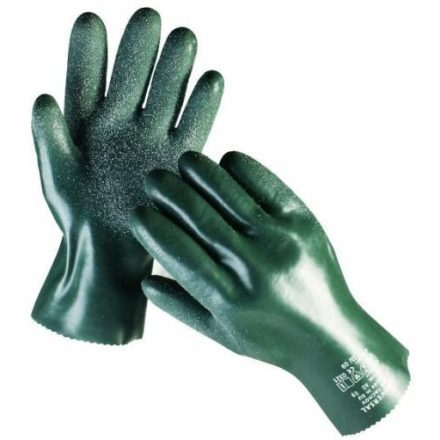 UNIVERSAL érdesített Varrott pamut, nitril/PVC-be mártott munkavédelmi kesztyű, 27cm