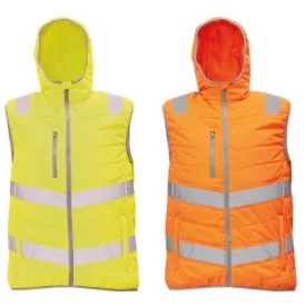 MONTROSE_HI-VIS bélelt mellény kapucnival, sok zsebbel