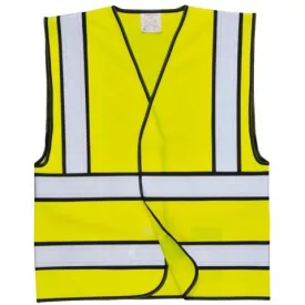 Hi-Vis mellény fekete betétekkel, Jólláthatósági