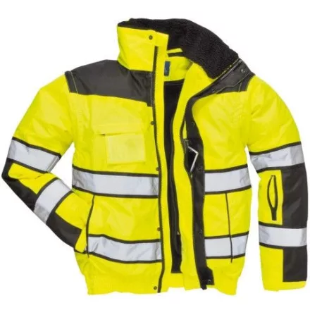 Hi-Vis Classic Bomber dzseki, Modaflame Jólláthatósági Pólóing, Jólláthatósági