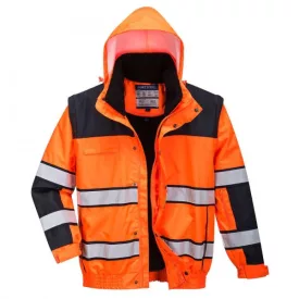   Hi-Vis Classic Bomber dzseki, Modaflame Jólláthatósági Pólóing, Jólláthatósági