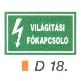 Világítási fökapcsoló D18