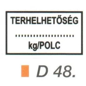 Terhelhetöség ... kg/polc D48
