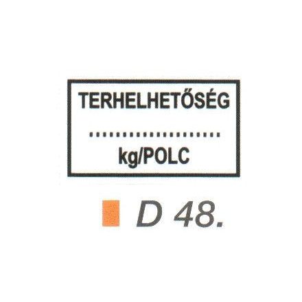 Terhelhetöség ... kg/polc D48