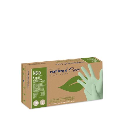Reflexx NBio egyszerhasználatos nitril kesztyű - világoszöld