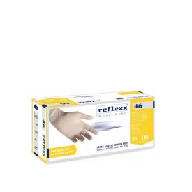   Reflexx R46 egyszerhasználatos púdermentes latex kesztyű - fehér