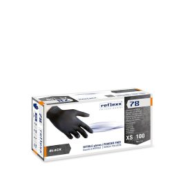 Reflexx R78 egyszerhasználatos nitril kesztyű - fekete