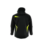 Sara Comfort Winter bélelt softshell hosszú kabát fekete - sárga