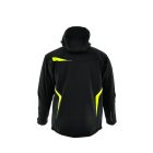 Sara Comfort Winter bélelt softshell hosszú kabát fekete - sárga