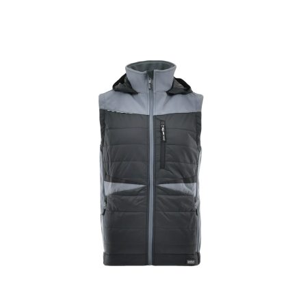 Sara Comfort Plus Hybrid kapucnis bélelt mellény fekete - szürke