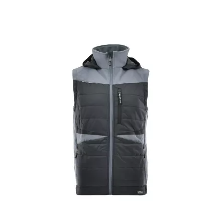 Sara Comfort Plus Hybrid kapucnis bélelt mellény fekete - szürke