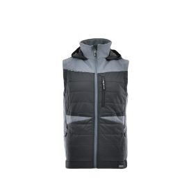   Sara Comfort Plus Hybrid kapucnis bélelt mellény fekete - szürke