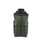 Sara Comfort Plus Hybrid kapucnis bélelt mellény fekete - zöld