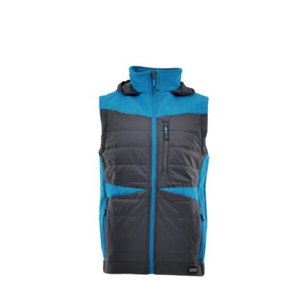 Sara Comfort Plus Hybrid kapucnis bélelt mellény fekete - petrol kék