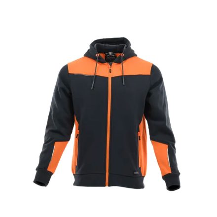 Sara Comfort Plus kapucnis pulóver s.szürke - narancs