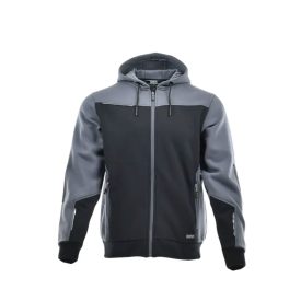 Sara Comfort Plus kapucnis pulóver fekete - szürke