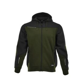 Sara Comfort Plus kapucnis pulóver olíva zöld - fekete