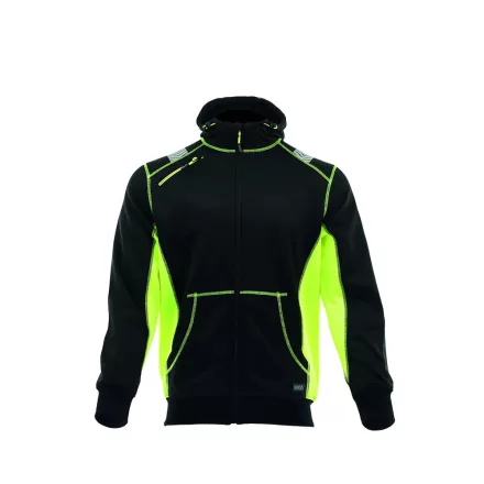 Sara Comfort Neo kapucnis pulóver fekete - neon