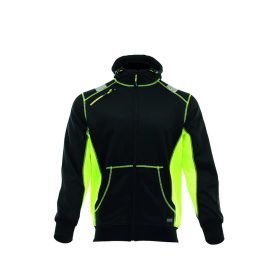 Sara Comfort Neo kapucnis pulóver fekete - neon