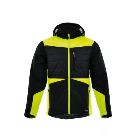 Sara Comfort Winter Hybrid bélelt kabát fekete - sárga