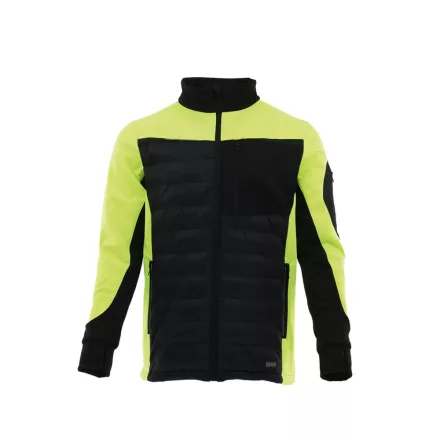 Sara Comfort Plus Hybrid cipzáras pulóver fekete - sárga