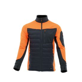   Sara Comfort Plus Hybrid cipzáras pulóver s.szürke - narancs