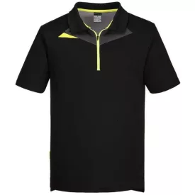   DX410 - Portwest prémium poliészter galléros pólóing egész nap hűvösen, szárazon és kényelmesen tart Fekete/Kék