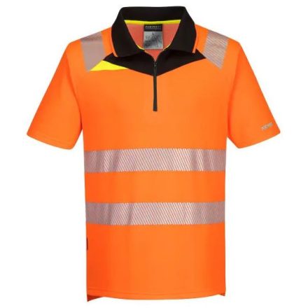 DX412 -Portwest galléros Hi-Vis póló prémium minőségű könnyű és rugalmas fényvisszaverő szalaggal L