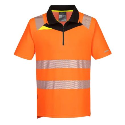 DX412 -Portwest galléros Hi-Vis  prémium póló, könnyű és rugalmas fényvisszaverő szalaggal Sárga és Narancs színben