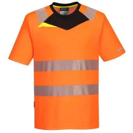 DX413-Portwest prémium minőségű Hi-Vis póló könnyű és rugalmas Hivistex Pro hővel felhordott fényvisszaverő szalaggal XXXL